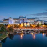 Twilight view of the Gaylord Texan Resort in Grapevine, Texas—an iconic venue often coordinated by a Grapevine DMC for corporate gatherings.