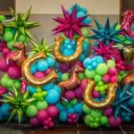 Vibrant balloon display with Texas-themed elements like cowboy hats, longhorns, and horses—perfect photo op created by a North Texas DMC.